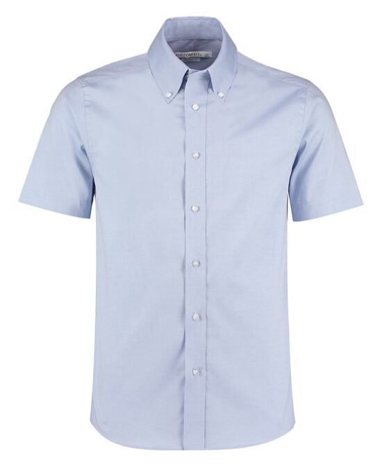 Russell Mens Light Blue Short sleeve easy care Oxford shirt