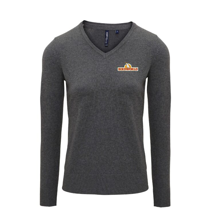 Charcoal Ladies V Neck Sweatshirt